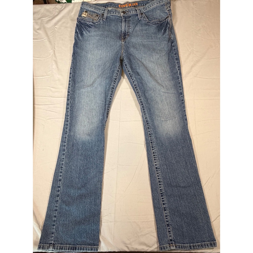 Cinch Ian Slim Bootcut Jeans Mens 38x36 Medium Wash Denim Western Cowboy